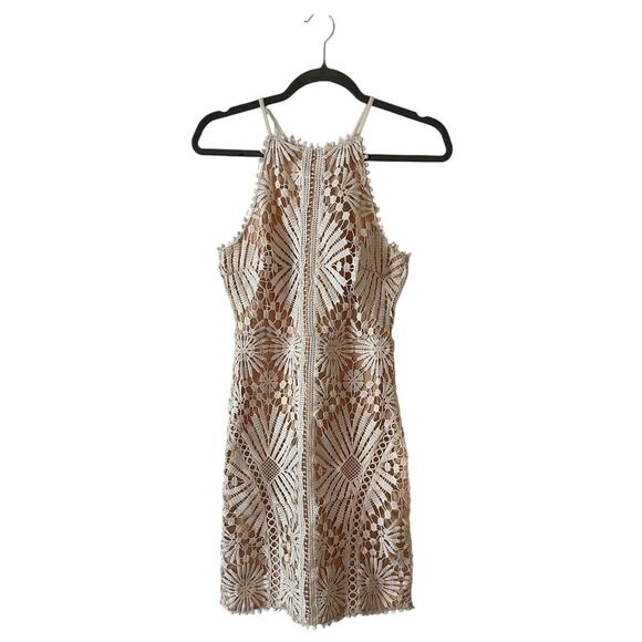 Lulus Always Down to Celebrate Mini Dress Size XS White Crochet Lace Bodycon - Picture 1 of 12